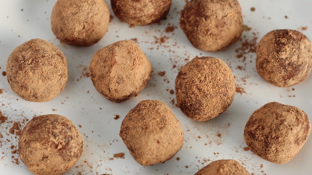 cocoa-coated no-bake energy bites