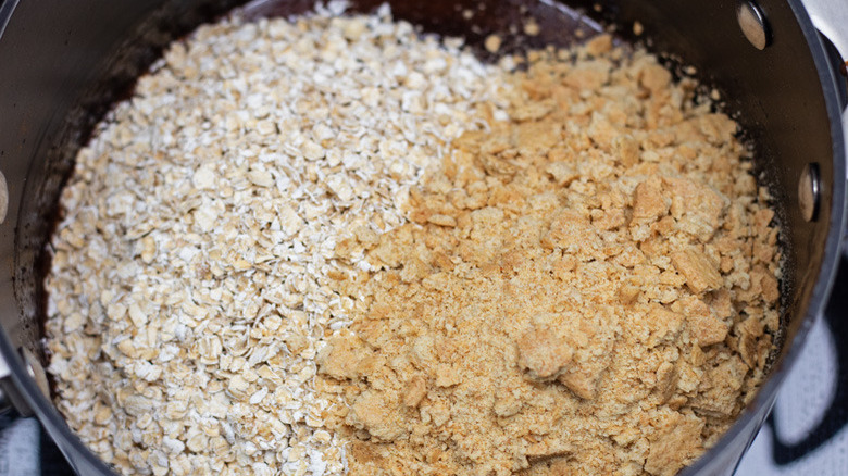 graham crackers and rolled oats