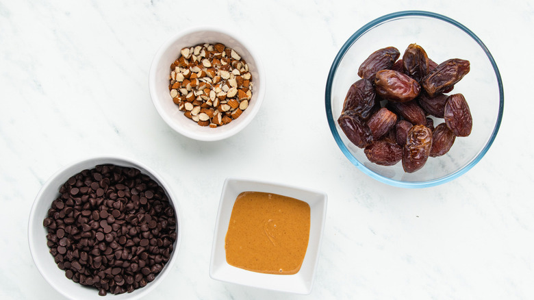 dates chocolate almonds peanut butter