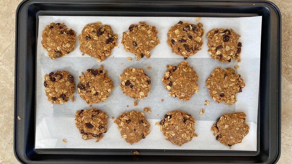 Balls of no-bake oatmeal cookie dough