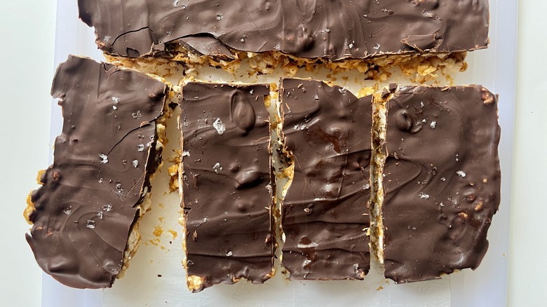 rectangular chocolate-topped bars