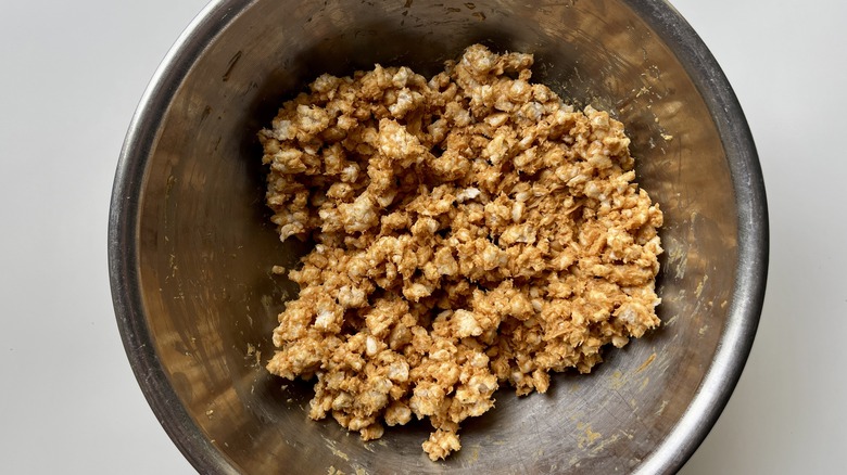 peanut butter dough in bowl