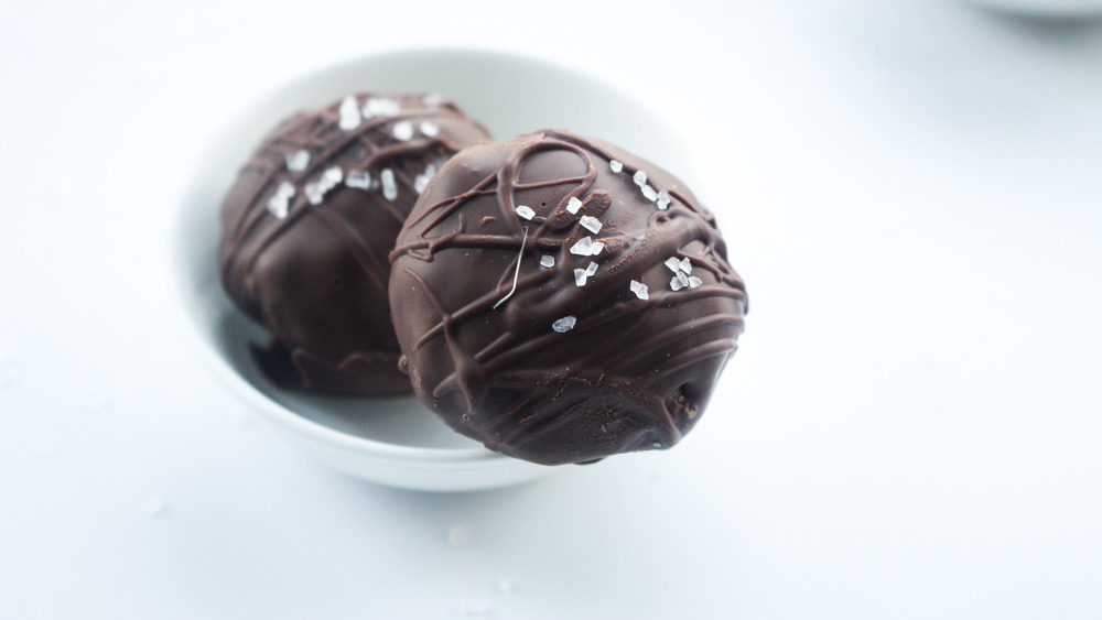 Peanut butter balls with chocolate coating