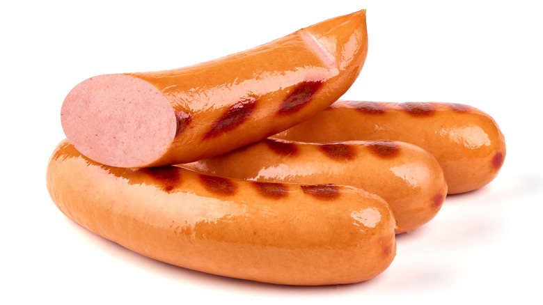 sliced cooked hot dogs