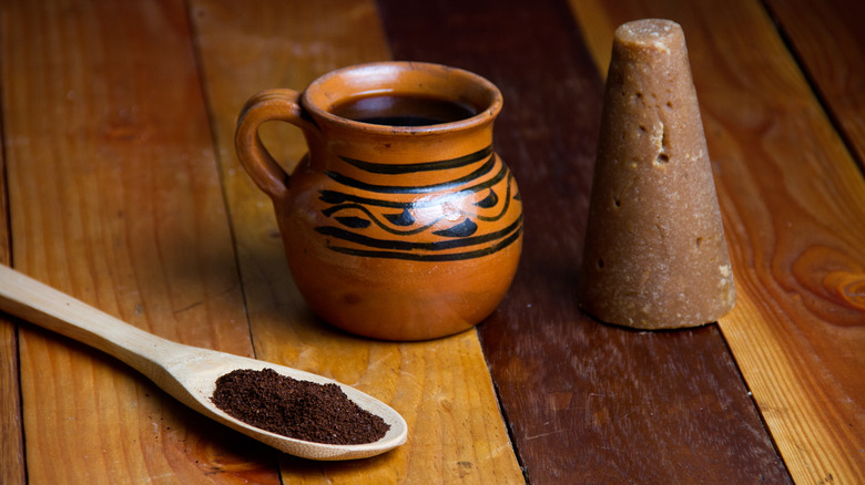 Mexican coffee with piloncillo cone