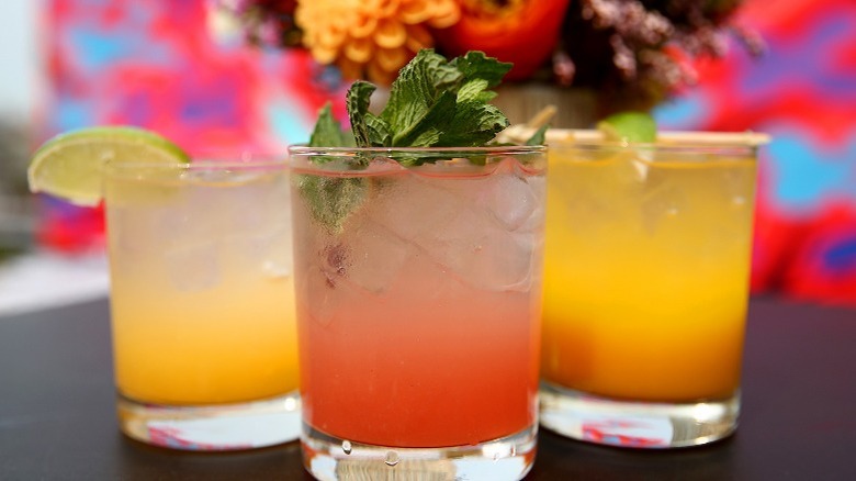 craft mocktails in glasses