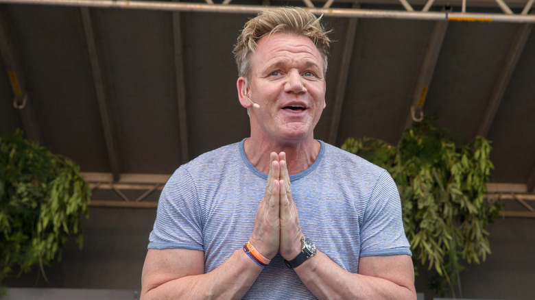 Gordon Ramsay in a blue shirt