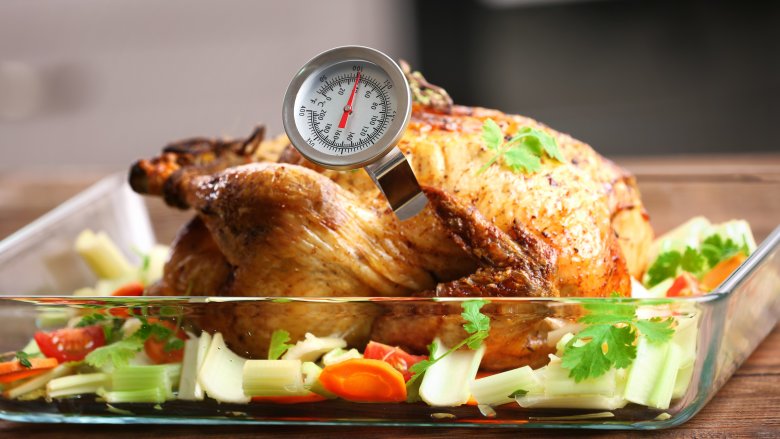 chicken with meat thermometer