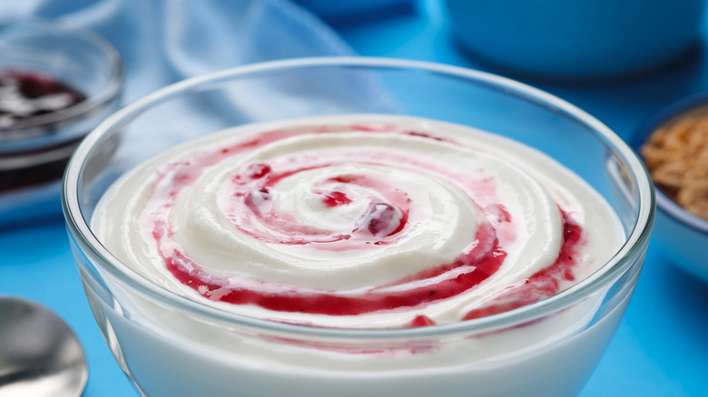 berry swirled cream