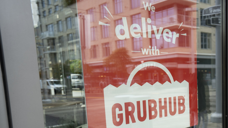 grubhub sign on restaurant door