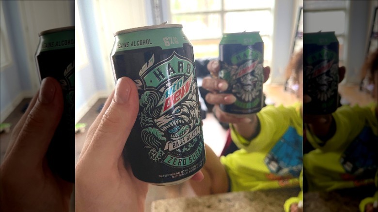 Cans of alcoholic Mountain Dew