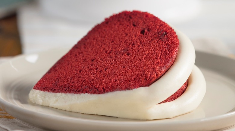 slice of red velvet bundt cake