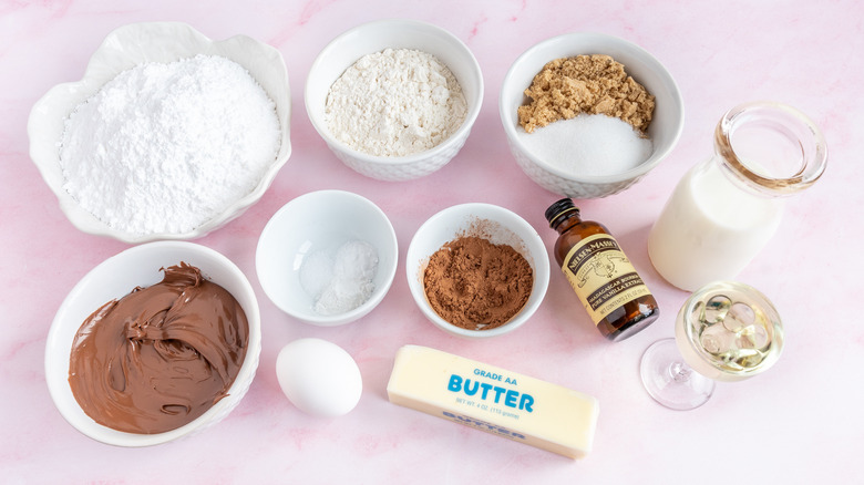 ingredients for Nutella cupcakes