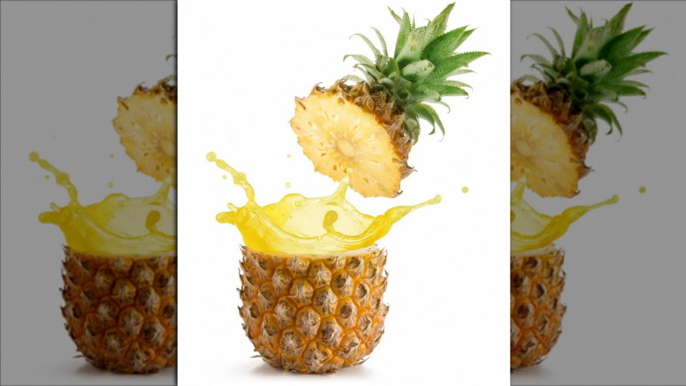 Fresh pineapple with juice