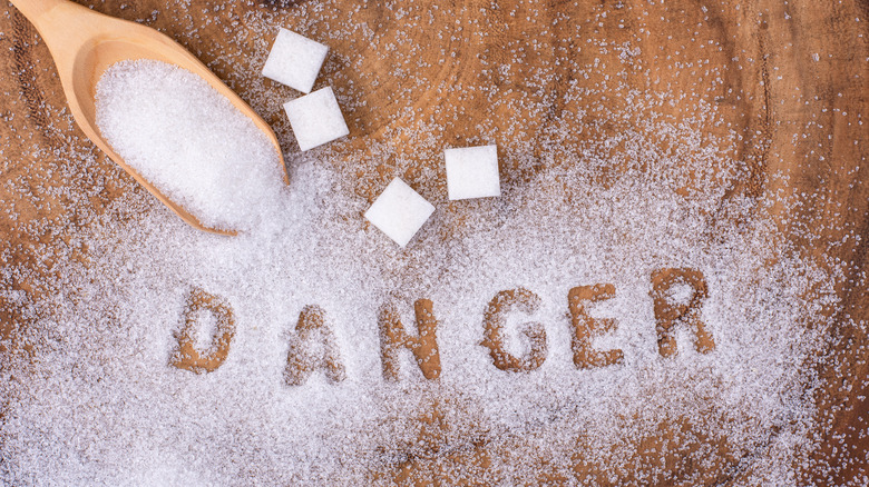 "Danger" spelled out in sugar