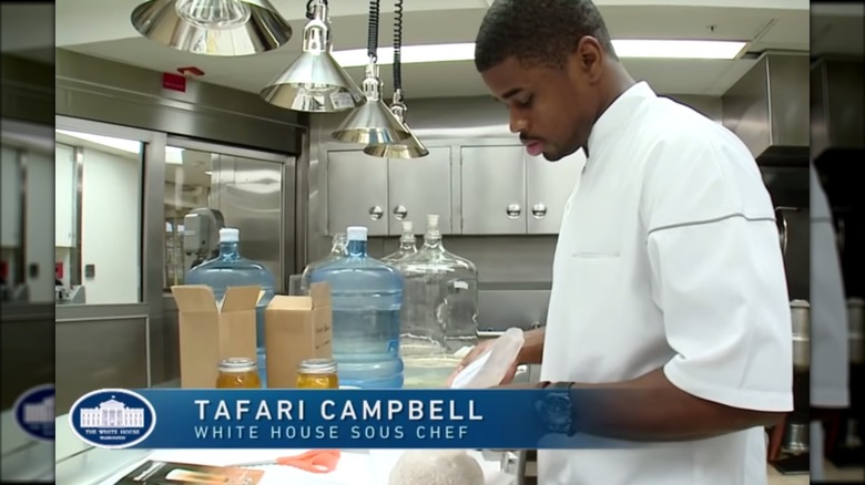 chef Tafari Campbell in White House kitchen