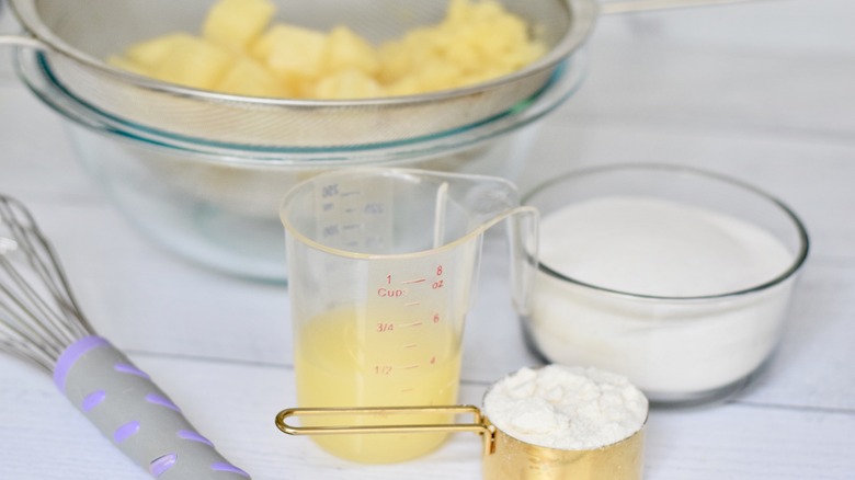 ingredients for old-fashioned baked pineapple casserole