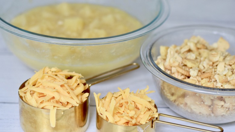 cheddar cheese and butter crackers with butter