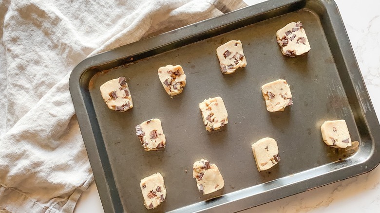 cookie dough on baking sheet