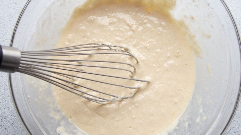 pancake batter in bowl