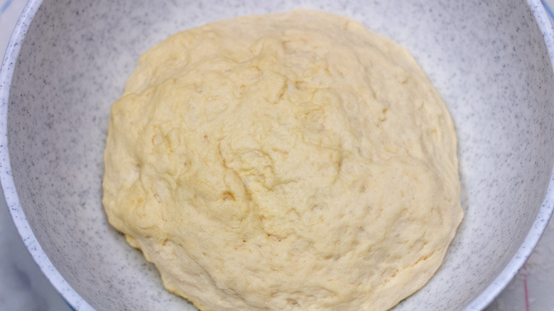 dough risen in bowl