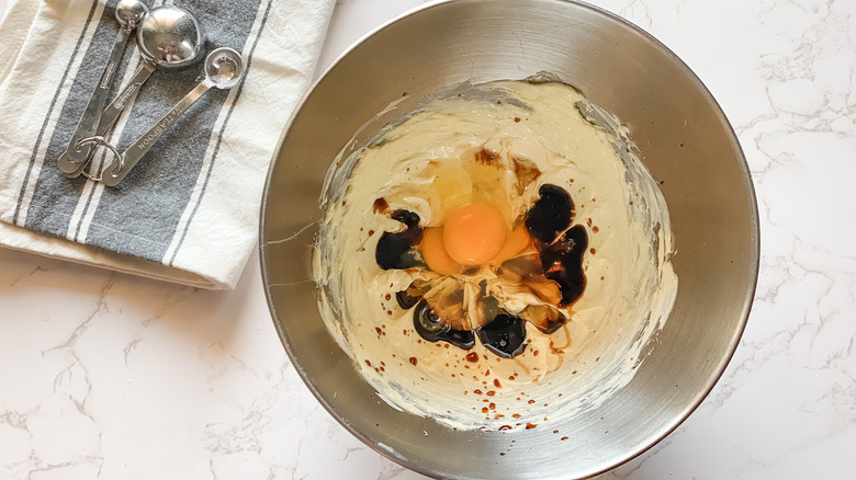 wet cookie ingredients in bowl