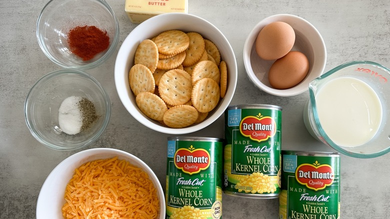 ingredients for old fashioned scalloped corn 