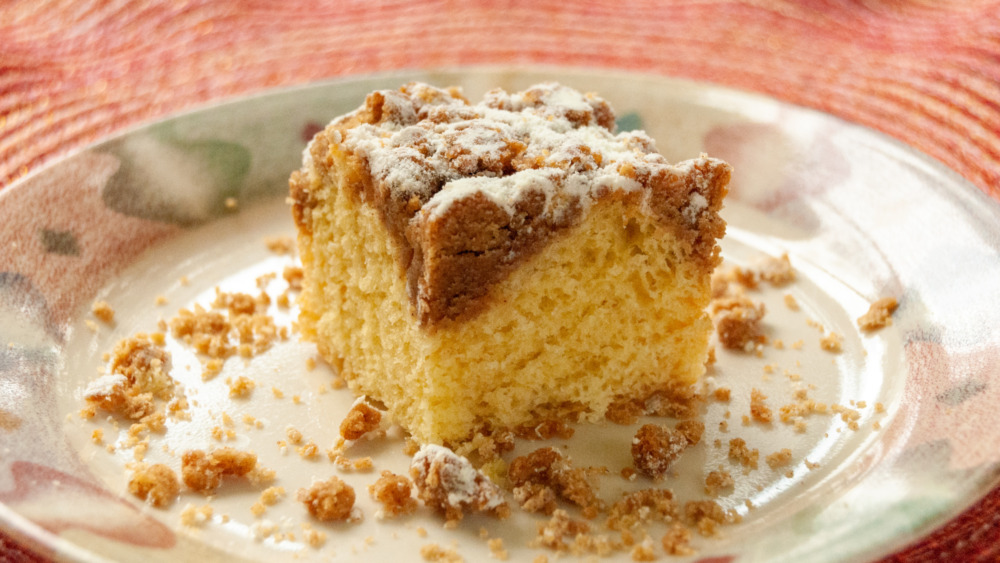 homemade coffee cake on a plate