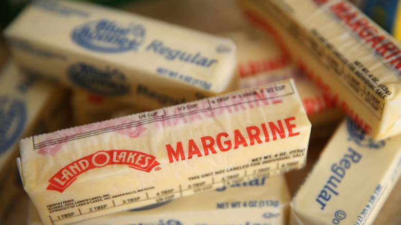 Blocks of margarine