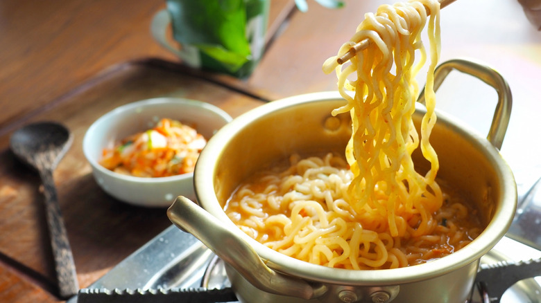 ramen noodles with chopsticks