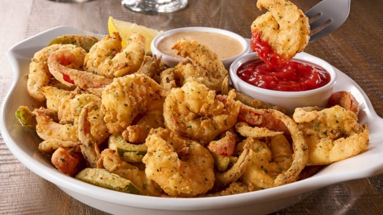 Shrimp Fritto Misto with sauces