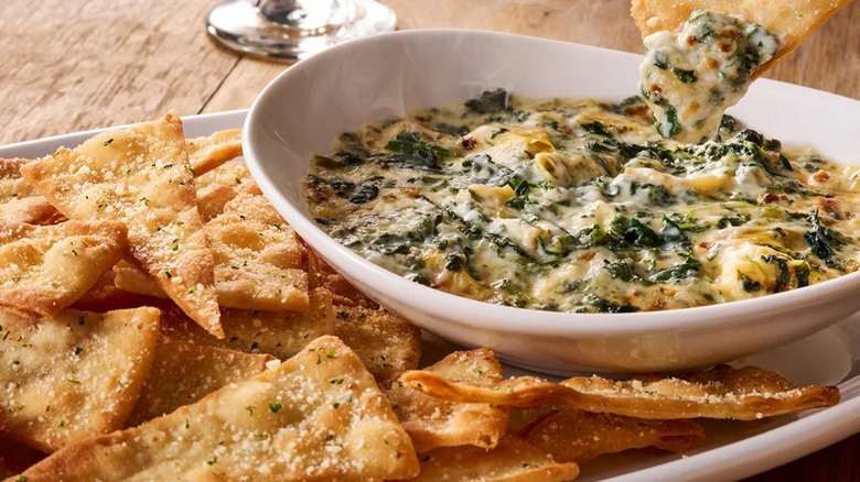 Spinach Artichoke Dip with flatbread 