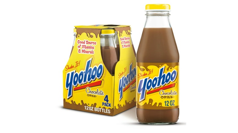 glass bottles of yoo-hoo milk 