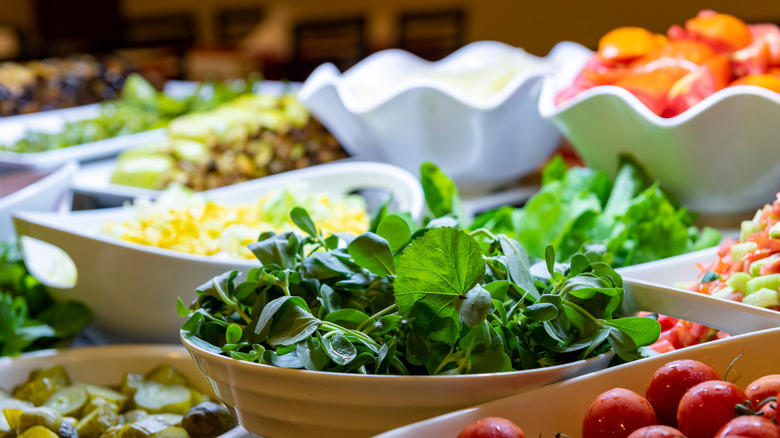 Fresh vegetables at salad bar