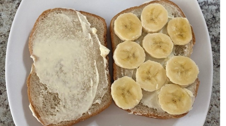 Banana and mayonnaise sandwich