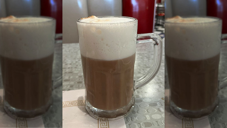 A classic egg cream and syrup