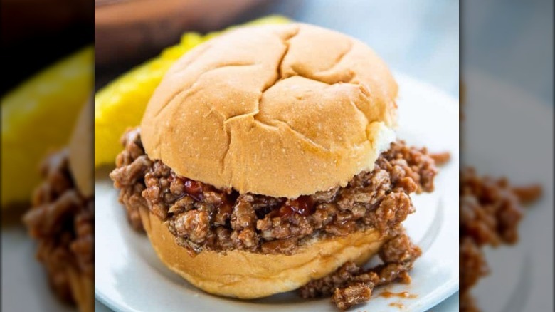 A sloppy Joe sandwich