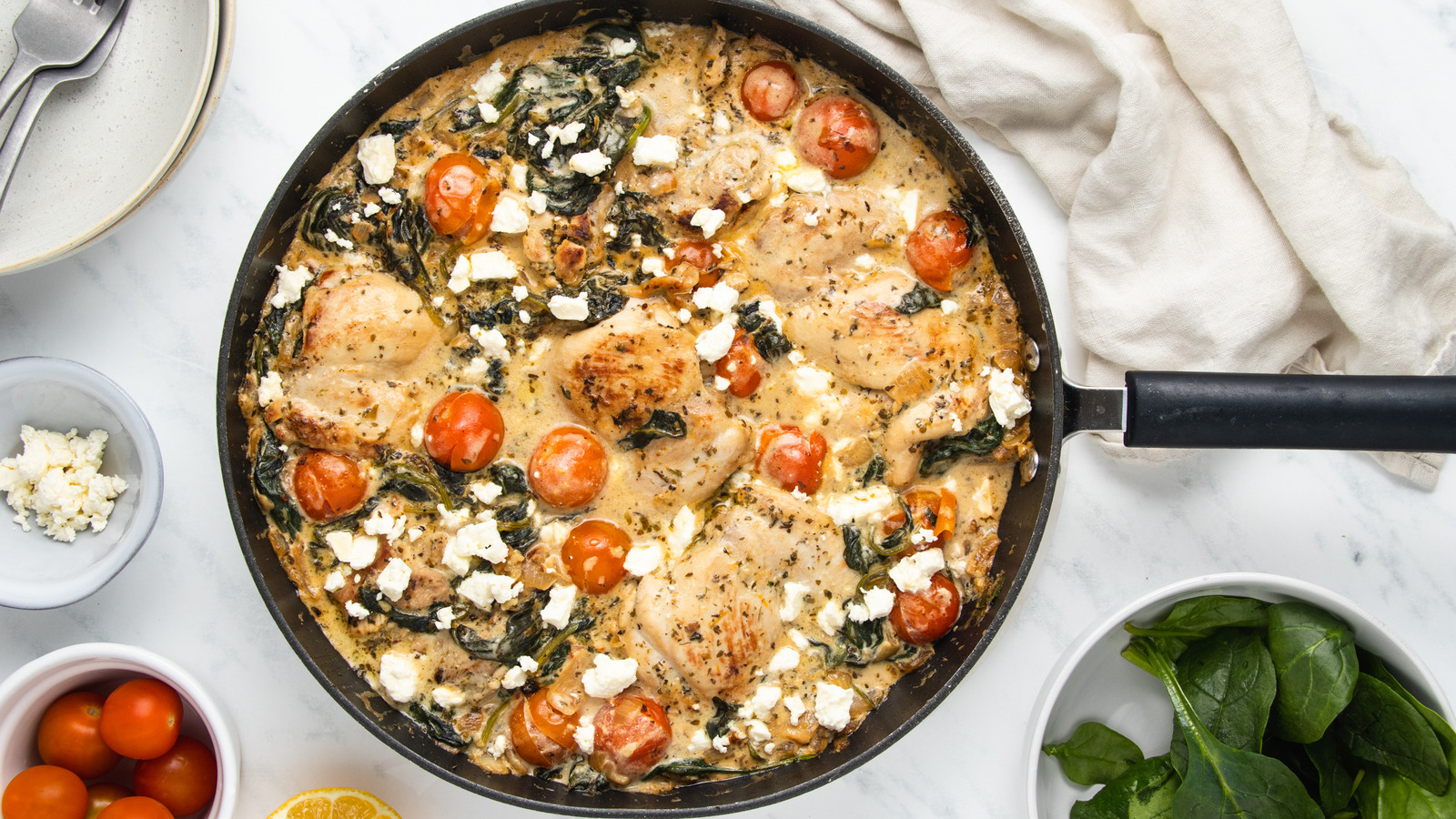 One-Pan Greek Chicken And Spinach Recipe