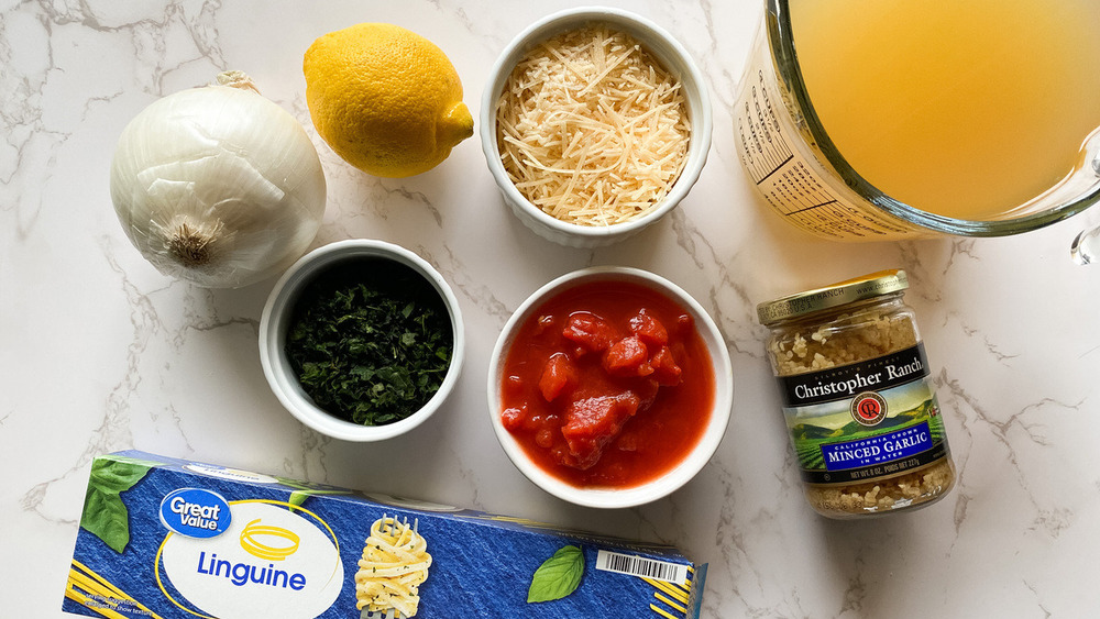 spaghetti Ingredients on counter