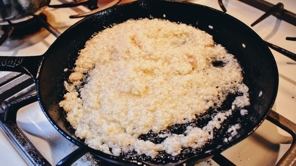 Frying rice for one-pot teriyaki chicken