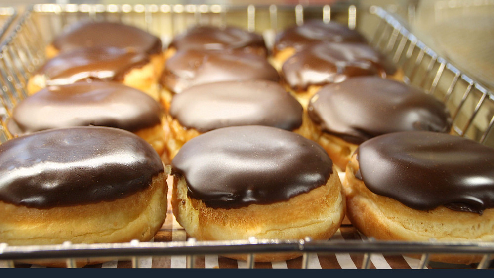 Fresh Boston cream donuts