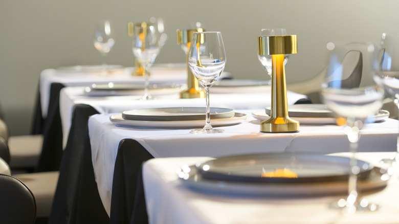 Fancy restaurant table settings