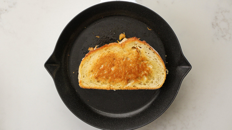 grilled cheese in skillet