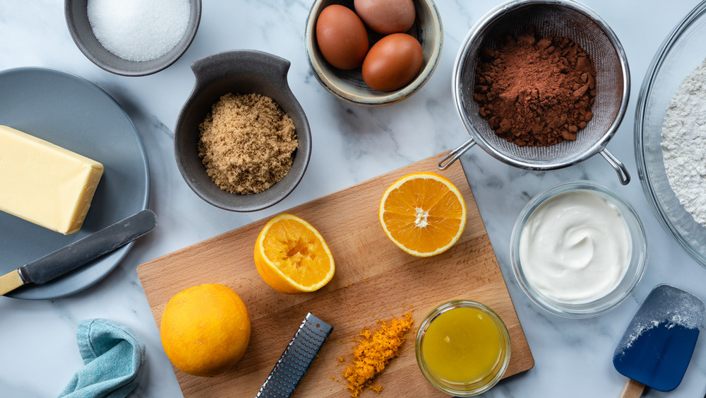 Orange chocolate loaf cake ingredients