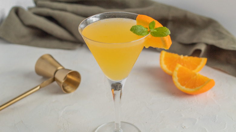 orange cocktail in glass