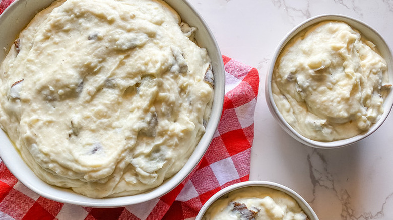 creamy mashed potatoes in bowls