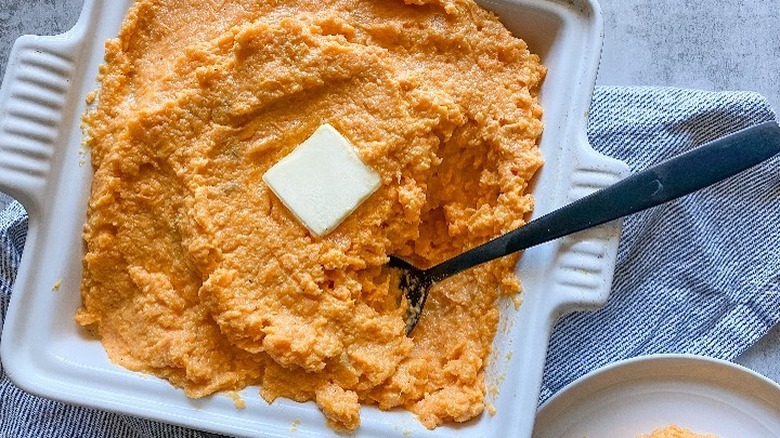 mashed sweet potatoes and butter
