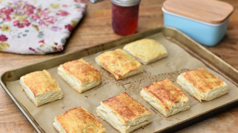 Buttermilk Biscuits on baking sheet