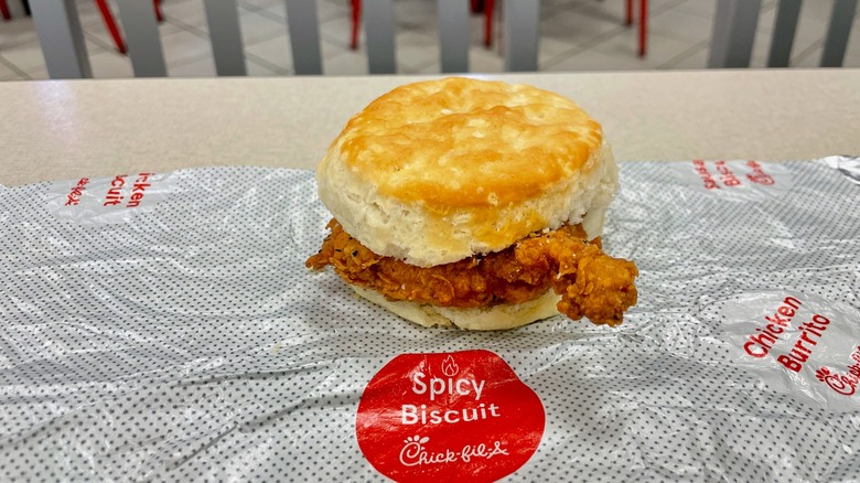 Chick-fil-A spicy breakfast biscuit