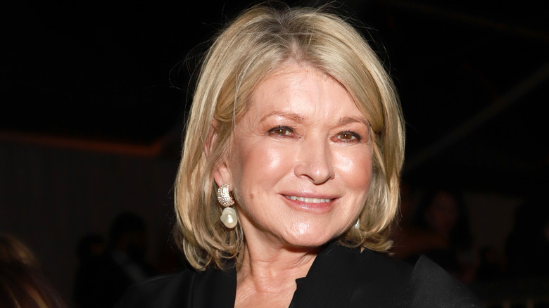 Martha Stewart sporting statement earrings